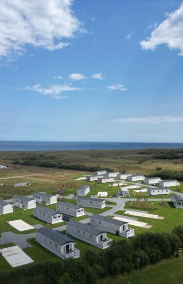 View of the caravan park from a drone.