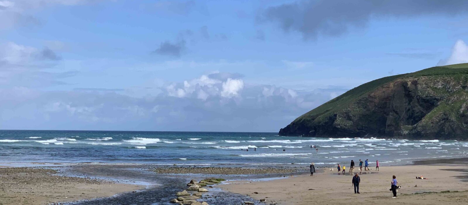 View of hills from the beach.