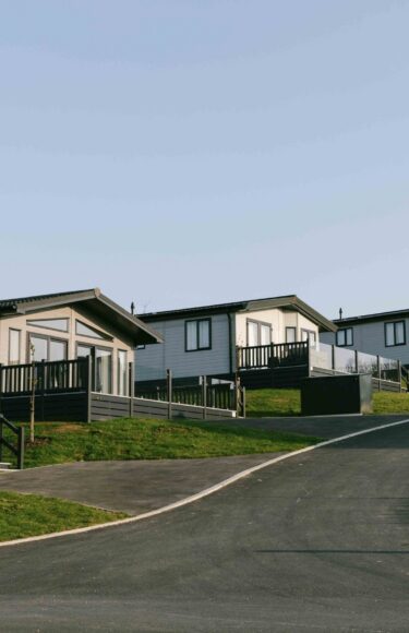 View of a couple lodges.