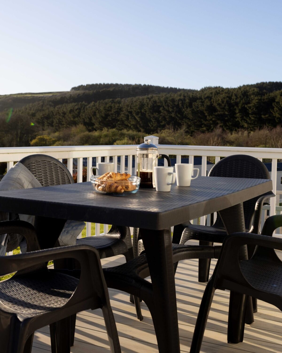 Table on the deck.