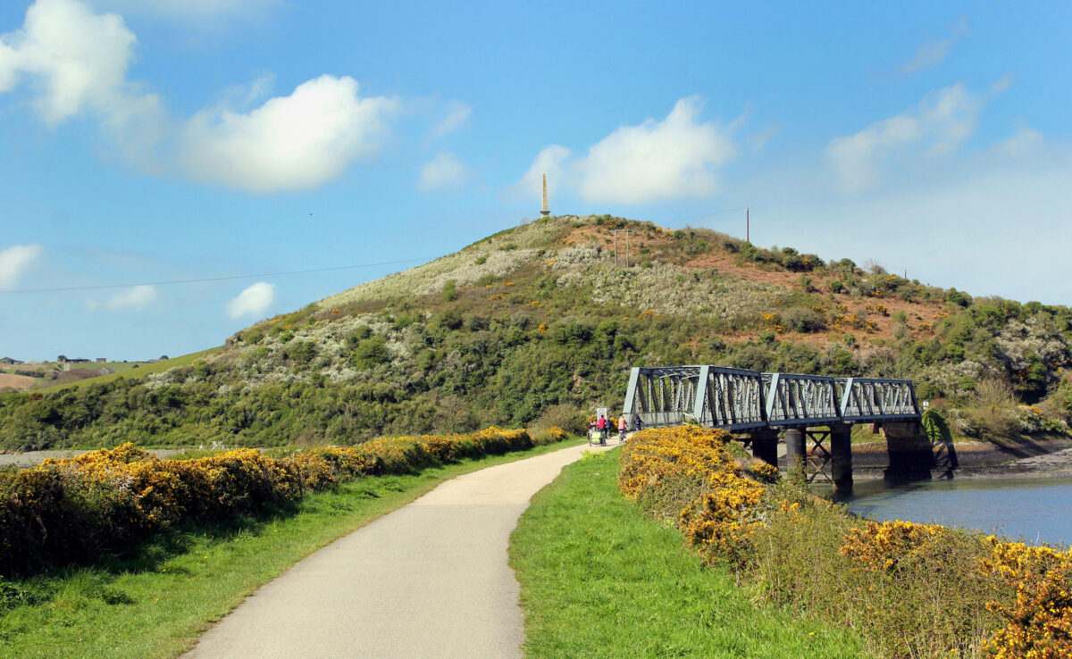 Iron railway bridge on the Camel Trail now used as a leisure route for cyclists and walkers