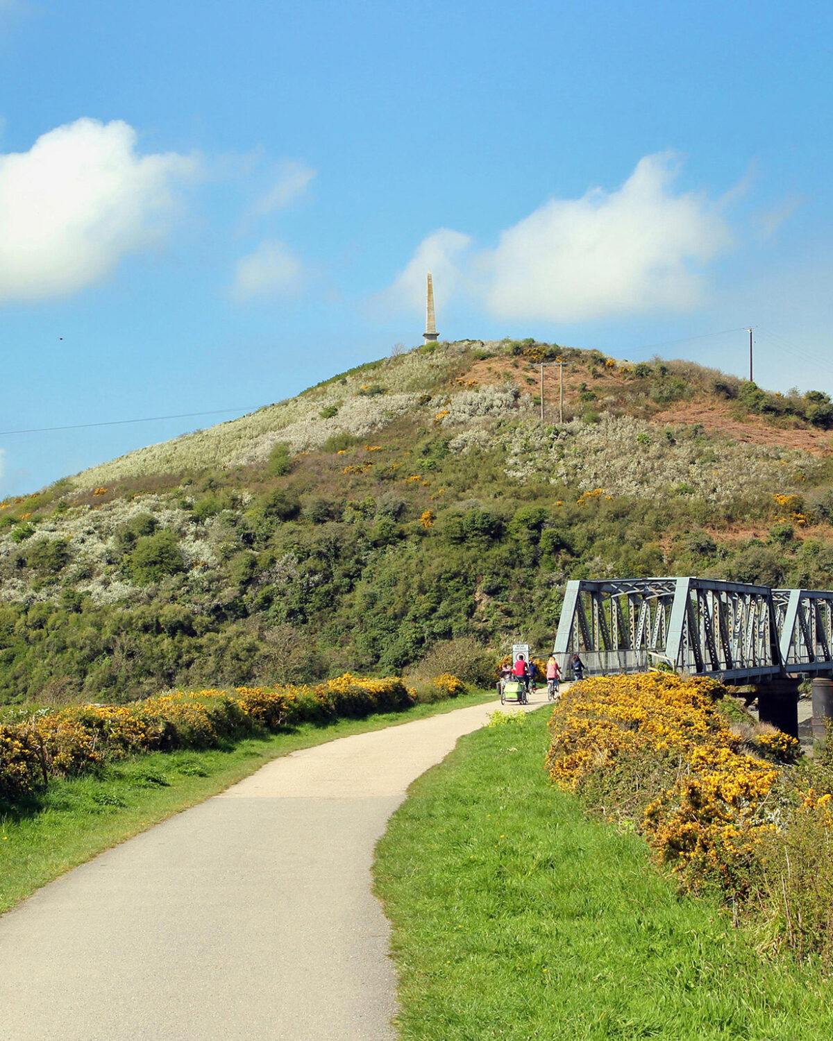 Iron railway bridge on the Camel Trail now used as a leisure route for cyclists and walkers