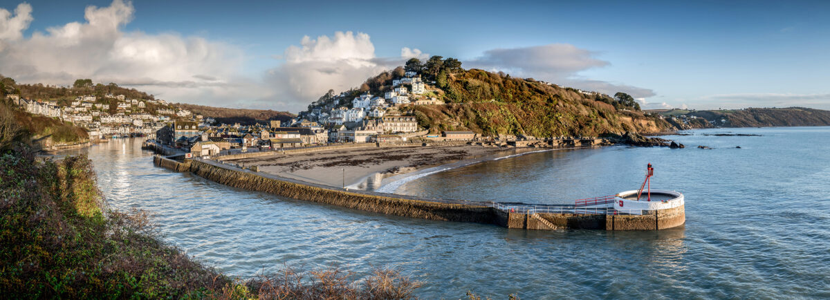 Historic sea defences at Looe harbour