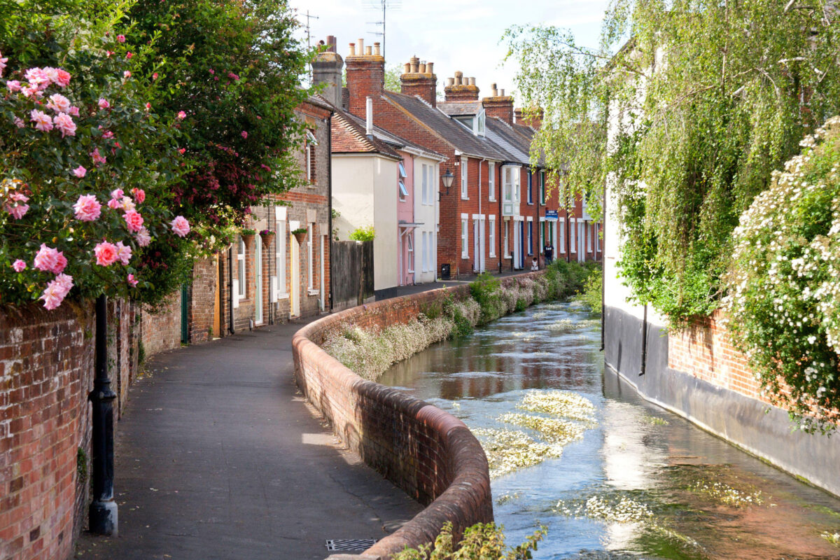 River Avon millstream tributary in Salisbury