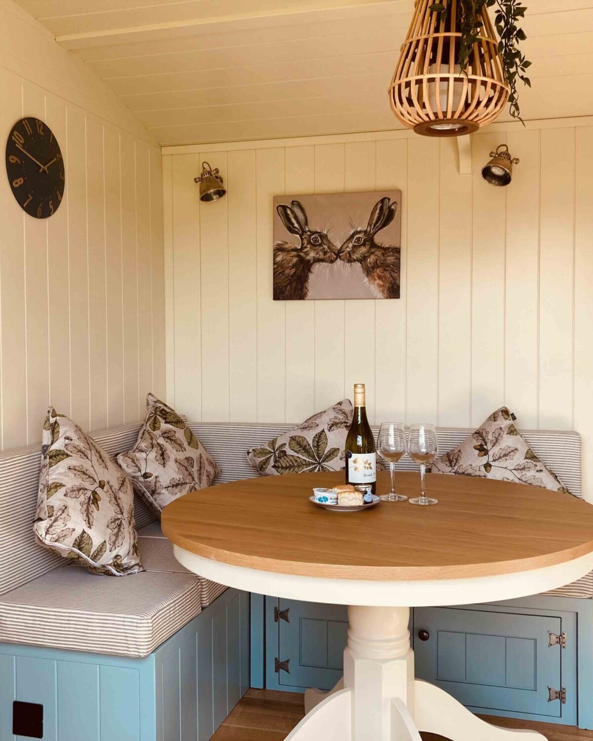 Dining area in a Shepard's hut.