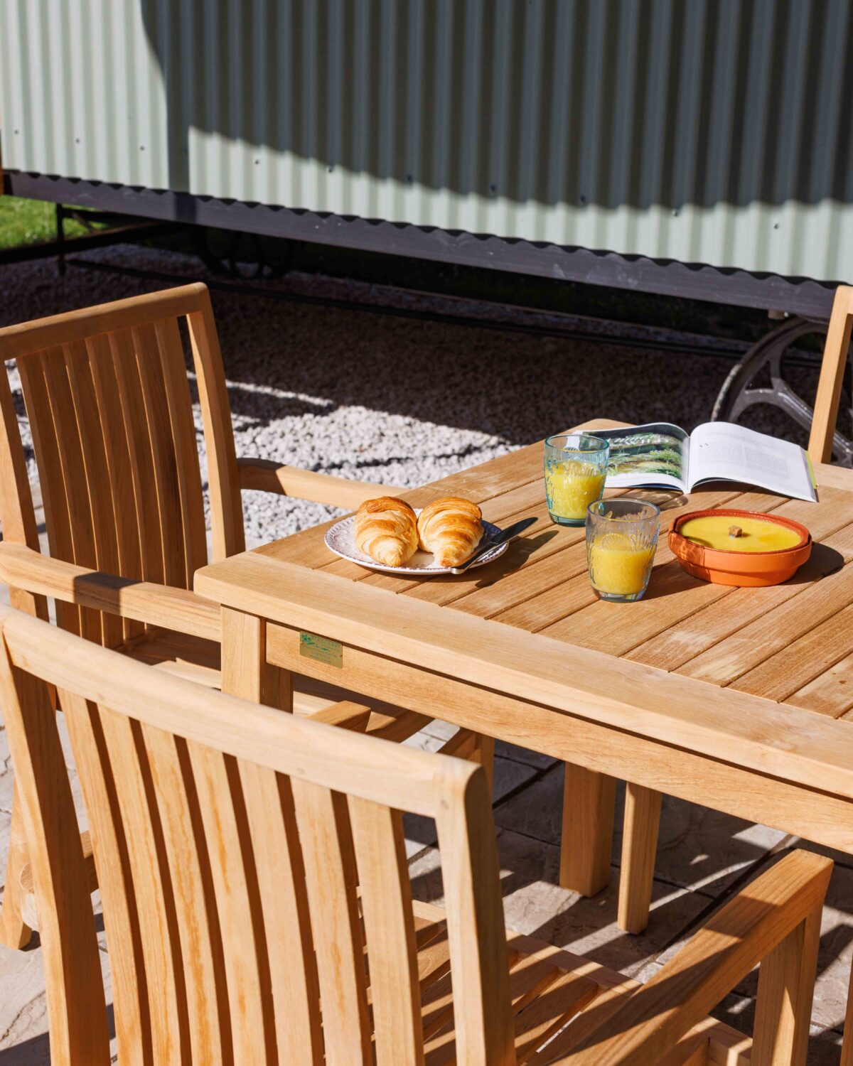 A table set up outside the Shepard's hut.