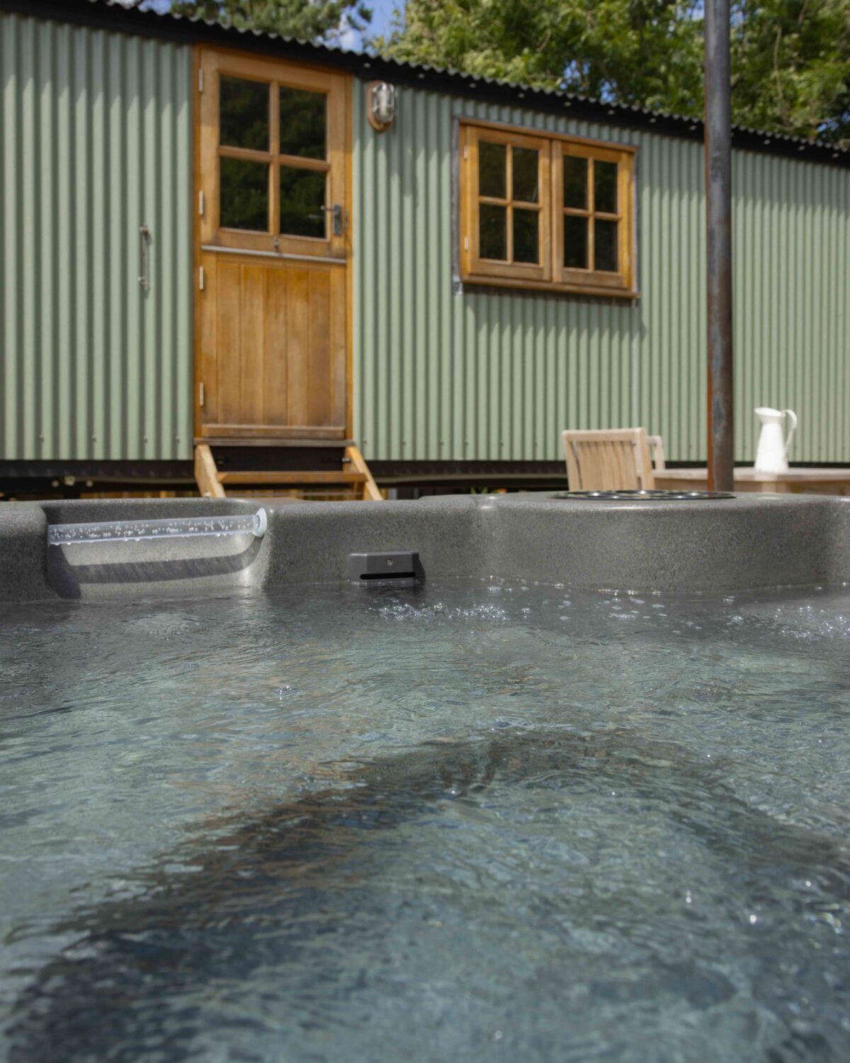 View of a hot tub.